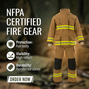 NFPA 1971 American Standard EN469 Customized Fireman Fire Fighting <strong>Suit</strong> Aramid Nomex IIIA - Product Image 4