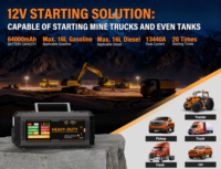 Démarreur de camion robuste 13440A, booster de batterie 64000 mAh avec testeur de batterie, jusqu'à 20 démarres, durée de vie de 1000 cycles