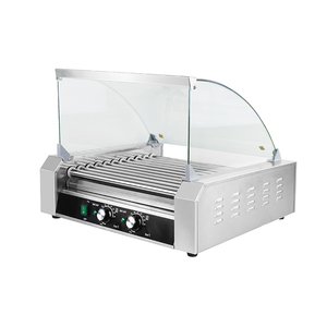 Large Size Stainless Steel 11 Roller Commercial Roller Roaster Sausage <strong>Machine</strong> <strong>Hotdog</strong> Griiling <strong>Machine</strong> With Glass Cover - Product Image 3