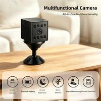 Mini caméra WiFi sans fil 1080P 2MP avec rotation à 130°, vision nocturne IR, détection de mouvement et double stockage pour la maison W10