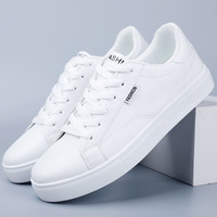 Nouvelles baskets décontractées en cuir PU imperméables pour hommes, respirantes, à lacets, pour étudiants, course à pied et sport