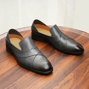 Nouvelles Chaussures Décontractées en Cuir Antidérapantes pour Hommes, Grande Taille, Style Bureau, à Enfiler. Chaussures habillées respirantes avec fonctionnalités de rehaussement de la taille. - Product Image 4