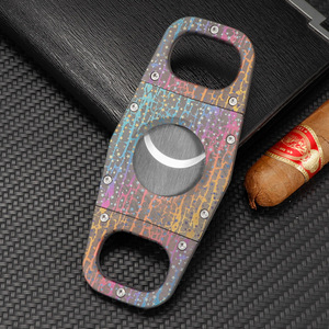 Stainless Steel Cigar Cutter Double Blade Bar Shape Gift Box Packaging - Product Image 3
