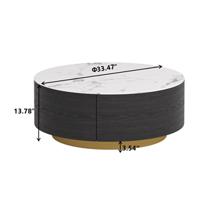 Voxhome moderno tavolino <span class=keywords><strong>rotondo</strong></span> <span class=keywords><strong>con</strong></span> pannello <span class=keywords><strong>rotondo</strong></span> in pietra sinterizzata - Product Image 6