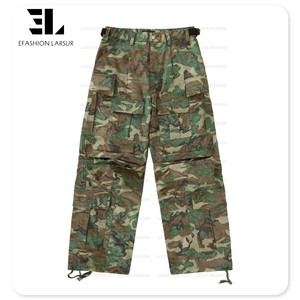 LARSUR Custom Factory Cotton Nylon Sun Faded Ripstop Camo Cargo Pants Straight Leg <strong>Jogging</strong> Tactical Skate <strong>Camouflage</strong> Pant Men - Product Image 5
