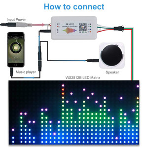 Contrôleur de bandes Led musique avec 18 sortes de LED, pour pixels adressables, WS2812B <span class=keywords><strong>SK6812</strong></span>, SP107E - Product Image 2
