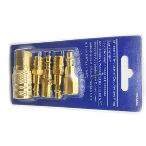 Kit de 5 Tapones de Latón y Cobre de 1/4'' con Rosca Estándar para Aplicaciones de Línea de Gas - Product Image 1