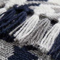 Hahnentritt-Muster Strickdecke mit Quasten für Sofa und Bett, Weiche Gemütliche Jacquard-Texturierte Dekorative Decke für Wohnzimmer