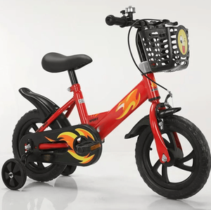 Bicicleta Infantil de 12 Pulgadas de Una Velocidad con Ruedas de Entrenamiento, Canasta Delantera, Diseño de Llama, Cuadro de Acero, Frenos Delanteros/Traseros <span class=keywords><strong>para</strong></span> Niños/<span class=keywords><strong>Niñas</strong></span> - Product Image 2