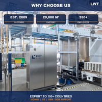 Palettiseur entièrement automatique LWT pour ligne de production de conserves de cornichons, 2600 boîtes par heure avec distributeur de palettes en acier inoxydable