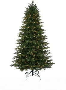 <span class=keywords><strong>Sapin</strong></span> de Noël artificiel en PVC de qualité supérieure pré-éclairé, feuillage vert <span class=keywords><strong>naturel</strong></span>, support métallique pliable, écologique, ignifuge - Product Image 2