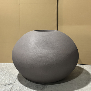 Pot de fleurs moderne et simple, grand format, pour extérieur/intérieur, en fibre de verre, écologique, pour utilisation dans les centres commerciaux, les hôtels, sur le sol - Product Image 5