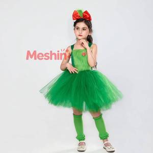 Robe tutu verte pour filles MS 2026, très populaire, vêtements en tulle pour enfants, bandeau, pour fêtes d'anniversaire, Halloween, Noël - Product Image 1