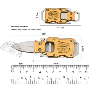 Coltello Pieghevole Portatile Mini da Campeggio in Acciaio Inox Multifunzione Durevole con Portachiavi Collana per Sopravvivenza e <span class=keywords><strong>Autodifesa</strong></span> - Product Image 4