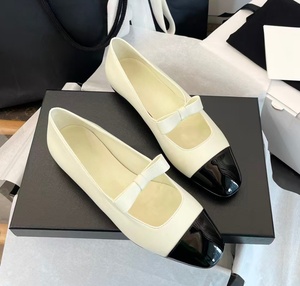 New style little fragrance black and white striped Mary Jane women's <b>shoes</b> - bow-shaped square toe <b>flat</b> <b>shoes</b> for daily - Product Image 6