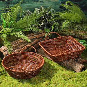 Wild-style hot pot with wild mushrooms and vegetables, imitation rattan double-eared <b>basket</b>, popular hot pot restaurant - Product Image 3
