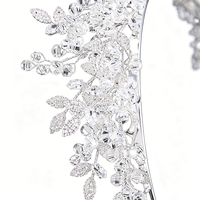 Couronnes de concours élégantes en cristal blanc baroque, diadèmes en zircon, bandeaux de mariée argentés, accessoires de coiffure pour femmes