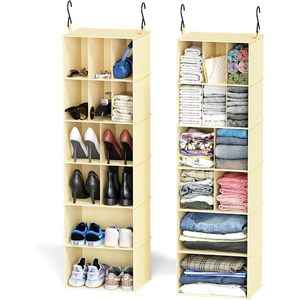 Hanging Closet Organizer 24 Compartments Non Woven Fabric <b>Shoe</b> <b>Storage</b> For Bedroom Wardrobe With Dividers Hook Type - Product Image 1