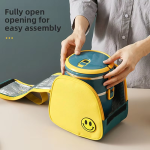 Boîte à lunch en acier inoxydable isolation scellée <span class=keywords><strong>four</strong></span> à micro-ondes boîte à repas chauffée couvercle boîte à bento pour bureau conservation imprimée unique - Product Image 6