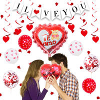 I Love You bannière confettis coeur ballons en Latex pétales de Rose Te amo-ballons en aluminium joyeux saint-valentin ensemble de ballons