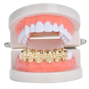 Accessoires Hip Hop Halloween, grillz personnalisés plaqués or et argent, à dents lisses - Product Image 6