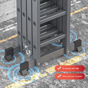 <span class=keywords><strong>Escalera</strong></span> de Ingeniería Multifuncional <span class=keywords><strong>Plegable</strong></span> en Cuatro Secciones con Tubos de Acero al Carbono Reforzados, Diseño <span class=keywords><strong>Plegable</strong></span> Antideslizante, Capacidad de Carga de 150 kg - Product Image 4