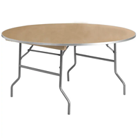 Table de banquet pliante moderne pour l'extérieur, tables rectangulaires et rondes en bois pour les mariages, les hôtels, les événements, vente en gros