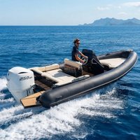 Bateau semi-rigide de luxe en Hypalon PVC de 6,8 m avec coque en GRP, console centrale, bateau pneumatique rigide, tender de plongée pour la location