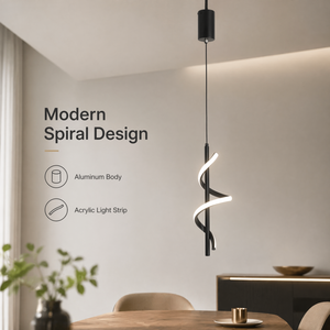 Modern Pendant <b>Light</b> Aluminum Acrylic Spiral Led 13W Tricolor For Dining Room Living Room Indoor 3000K 4500K 6000K - Product Image 2