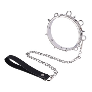 ปลอกคอโลหะแบบร้อยหมุดสองแถว BDSM พร้อมสายจูงสำหรับการเล่นแบบ Dom-Sub แข็งแรง ทนทาน ป้องกันการกัดกร่อน เหมาะเป็นของขวัญ - Product Image 3
