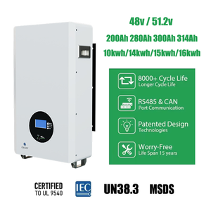 Batería Lifepo4 de 5KWH 10KWH 16KWH 48v 24v 48v 200ah, Batería Lifepo4 de Montaje en Pared de 51.2v 48v 100Ah 200Ah 280Ah 314Ah 320Ah - Product Image 6