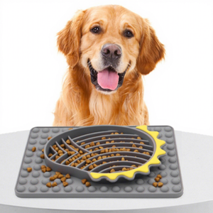 2025 Eco-Friendly Square <b>Silicone</b> Dog Slow Feeding <b>Mat</b> with Secure Suction Cup for Puppies Adult Dogs Indoor/Outdoor/Travel Use - Product Image 1