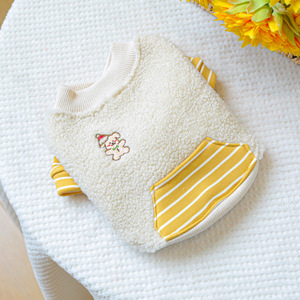 PETCIRCLE Ropa para Mascotas - Ropa para Perros y Gatos - Sudadera para Perro con Diseño de Galleta de Jengibre - Rayas Amarillas - Product Image 5