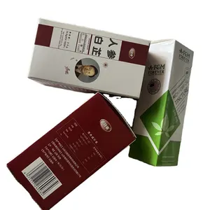 Produto personalizado pequena caixa lisa branca papelão caixa para medicina suplemento garrafa embalagem