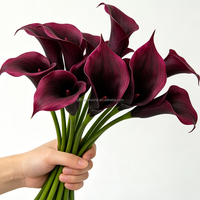 Nouvel Arrivage – Grandes Fleurs Artificielles Calla Lily en PU Effet Naturel Haut de Gamme, 68 cm, Rouge, pour Mariages (Vente en Gros)