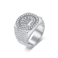 Neuankömmling Verlobung Zirkon ringe Edelstahl Custom übertrieben Luxus Herren Kronen ring Großhandel