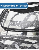 Sac à dos transparent en PVC tendance transfrontalier avec doublure en polyester, imperméable, grande capacité 20-35L, unisexe, pour l'école et les voyages