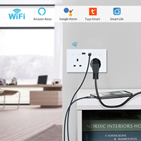 Enchufe de Pared Inteligente Touchmi Wifi Tuya, Estándar del Reino Unido, 146*86, 13A, con Puerto USB A+C de Carga Rápida de 20W, Enchufe Inteligente Zigbee para el Reino Unido