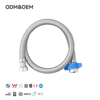 Tuyau flexible tressé en fil d'acier inoxydable moderne FANSKI, tube intérieur EPDM, extrémité en laiton, durable, chromé, ondulé, pour cuisine