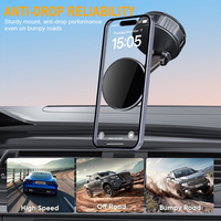 Support magnétique pliable pour voiture avec base à forte aspiration, rotation à 360°, support de téléphone flexible pour tableau de bord, compatible avec tous les smartphones