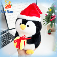 Peluche de pingouin de Noël personnalisée en peluche douce unisexe de 25/35/45 cm, peluche super douce en coton PP, maille anti-stress, peluches personnalisées