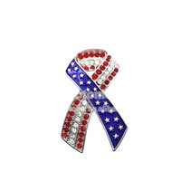 Broches personalizados da fita da estrela americana, broche do dia 4 de julho veteranos