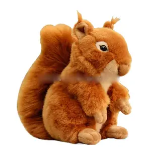 Brinquedo de pelúcia de squirrel, brinquedo de pelúcia macio personalizado, barato, realista, esquadrão marrom