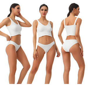Sous-vêtements pour femmes en coton pur taille basse sans couture grande taille 2024 260 livres de levage 40S tricoté peigné respirant écologique ODM - Product Image 2