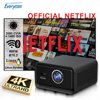 Proyector Oficial Netflix 2000CVIA 4k, Proyector de Cine en Casa con Wifi, Proyector 3D 4k, Proyector Full HD 1080P Nativo