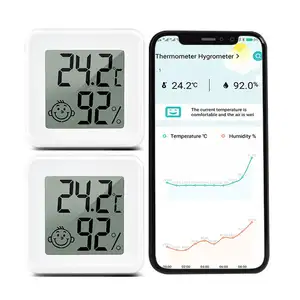 Mini Rumah Tangga Pintar Nirkabel LCD Digital BlueTooth APP Termometer Hygrometer Dalam Ruangan Luar Kelembaban Termometer