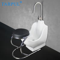 TARPUL Produit musulman moderne Lavabo sur pied Wudu Mate Lavabo à montage mural à trou unique en céramique pour salle de bain Matériel en pierre