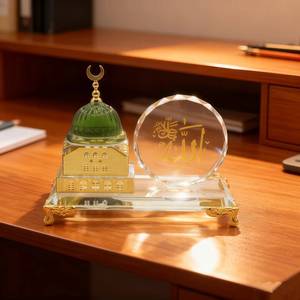 Escultura de Cristal Personalizada con Diseño Islámico de la Kaaba, Recuerdo de la Meca y Medina, Duradera para Uso en Interiores, Precio de Fábrica, Coleccionable - Product Image 1