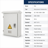 Boîte de distribution basse tension de type général Wanbo-552 PKD pour l'exploitation minière, 1140V 660V 380V, boîte électrique souterraine pour mine