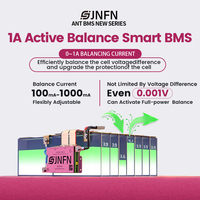 ANT Smart 13-24S 100A-150A Equilibrador Activo 1A Placa PCB BMS LiFePO4/NCM/LTO 48V-84V Módulo de Equilibrio de Celdas WIFI/JNFN Cloud OEM FR-4